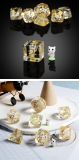 Dice Habit Resin Set White Cat